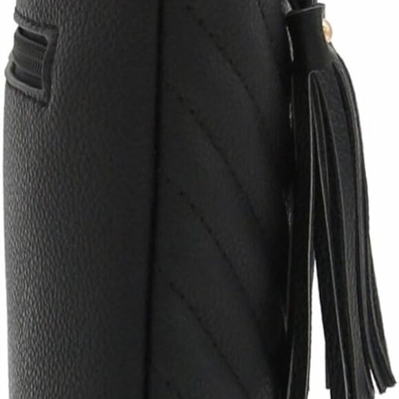 Chevron Quilted Medium Crossbody Bag with Tassel Accent - Picture 3 of 7